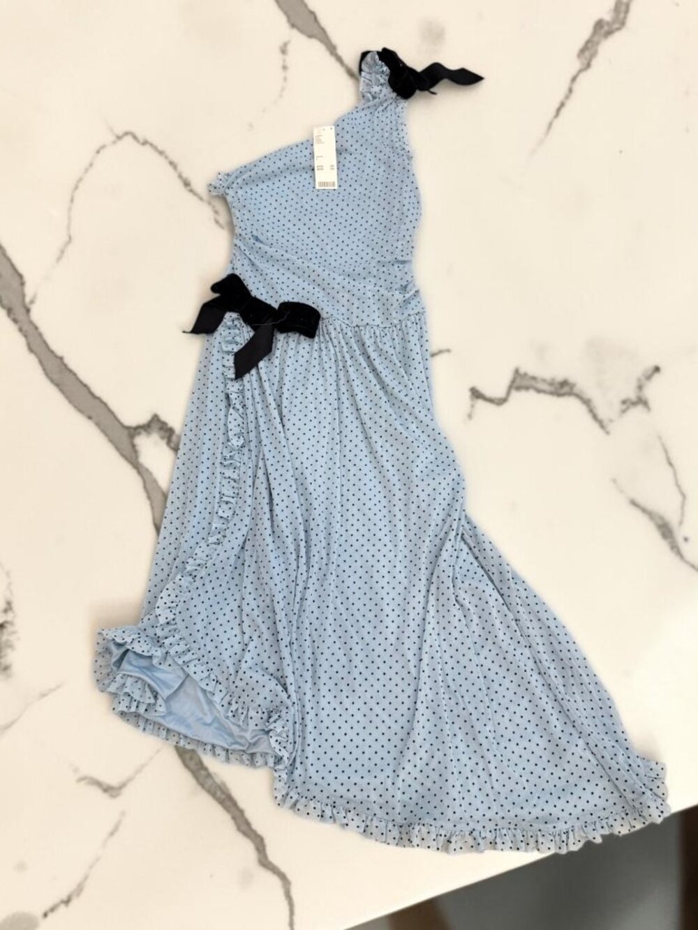 Urban Outfitters NWT Size Large Virginia One Shoulder Bow Detail Midi Dress - Picture 3 of 13